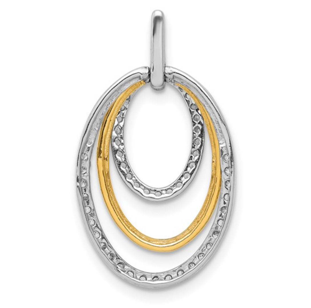 14K WHITE GOLD - LAB DIAMOND TRIPLE OVAL PENDANT 1/4CT