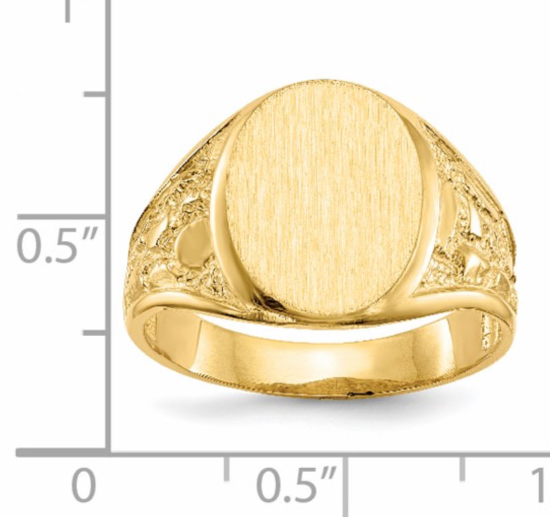 14K GOLD - FANCY SIGNET RING