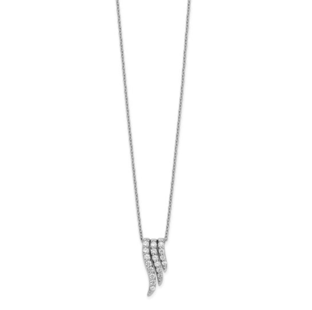 14K WHITE GOLD - LAB DIAMOND WING NECKLACE