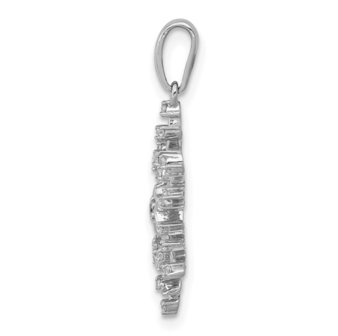 14K WHITE GOLD - LAB DIAMOND SNOWFLAKE PENDANT