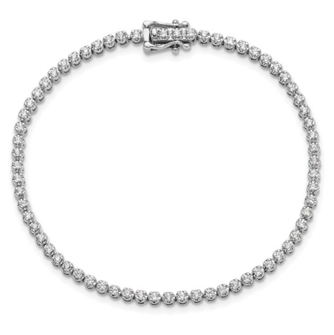 14K WHITE GOLD - LAB DIAMOND TENNIS BRACELET