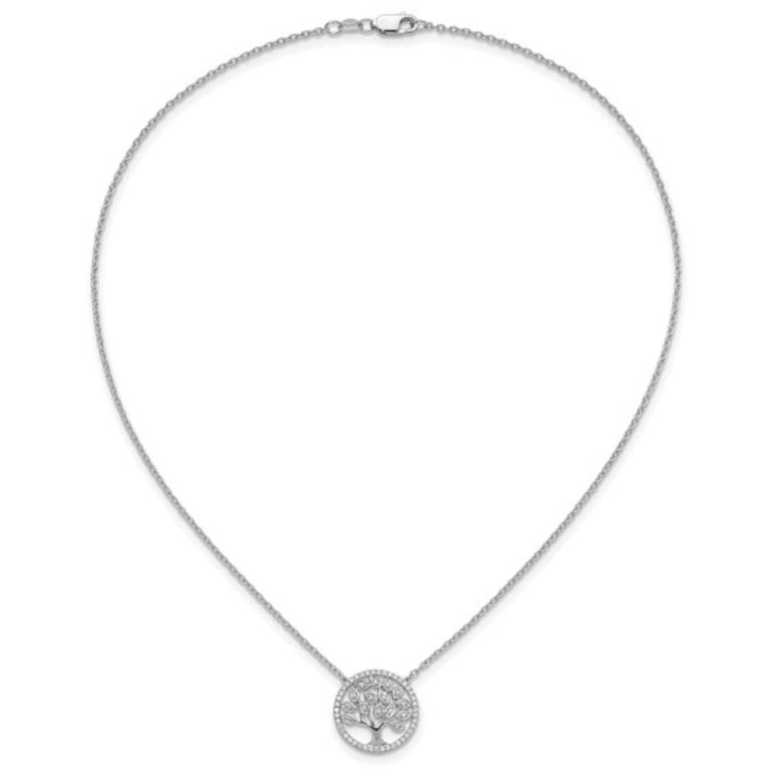 14K WHITE GOLD - LAB DIAMOND TREE OF LIFE NECKLACE