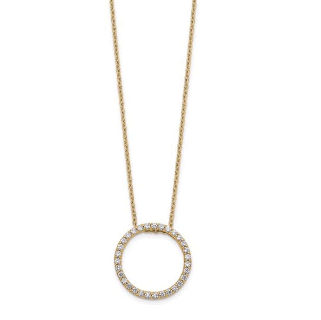 14K GOLD - LAB DIAMOND CIRCLE NECKLACE