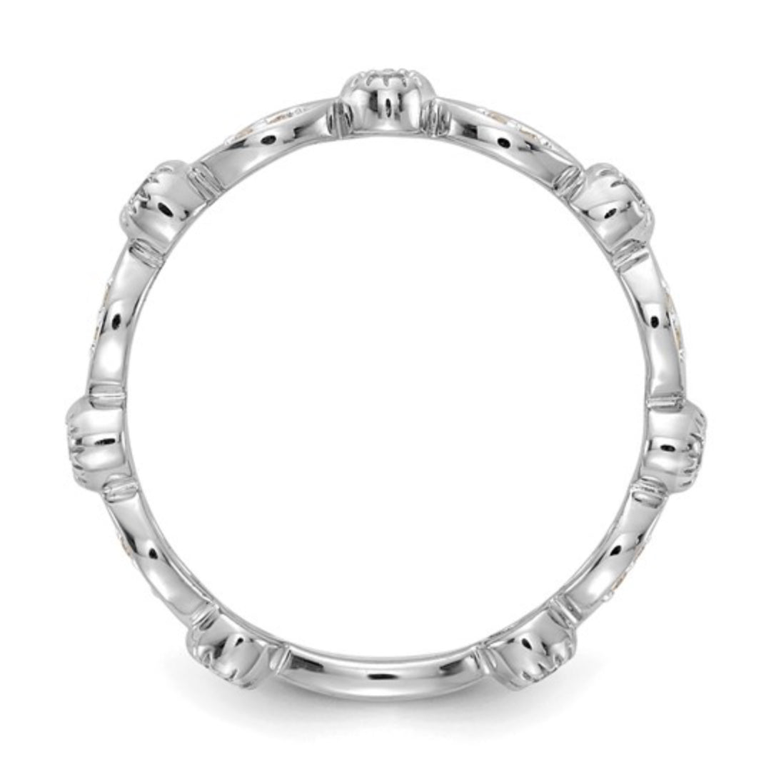 14K WHITE GOLD - LAB DIAMOND FASHION BAND RING