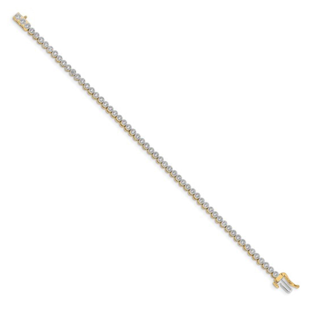 14K GOLD - LAB DIAMOND ILLUSION SETTING TENNIS BRACELET