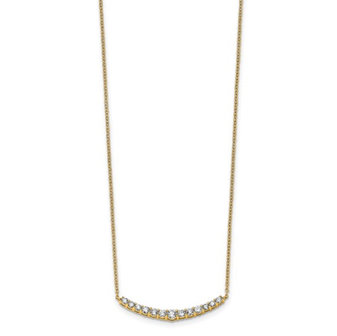 14K GOLD - LAB DIAMOND BAR NECKLACE
