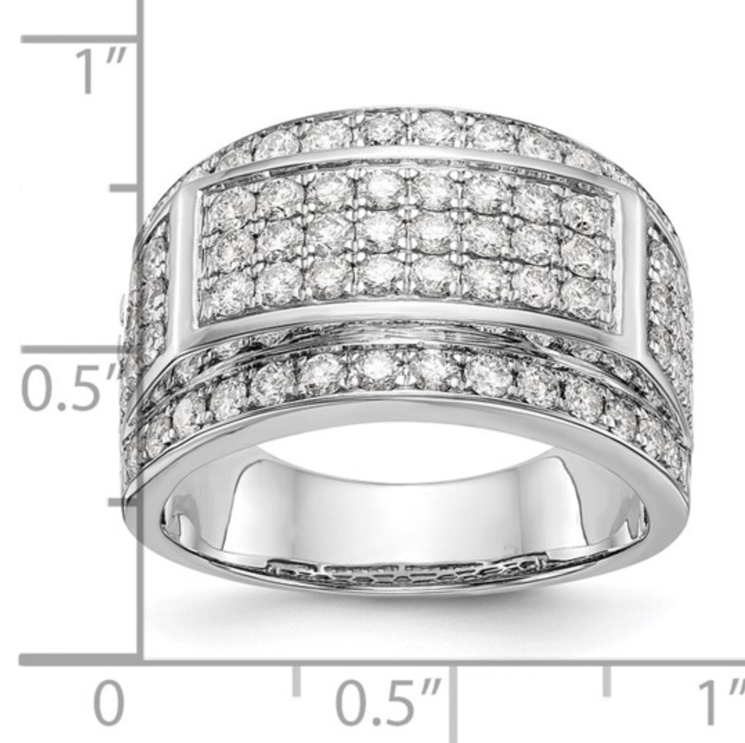 10K WHITE GOLD - LAB DIAMOND BAND RING