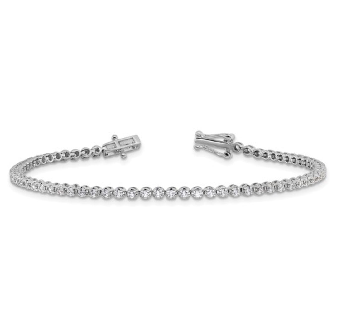14K WHITE GOLD - LAB DIAMOND TENNIS BRACELET
