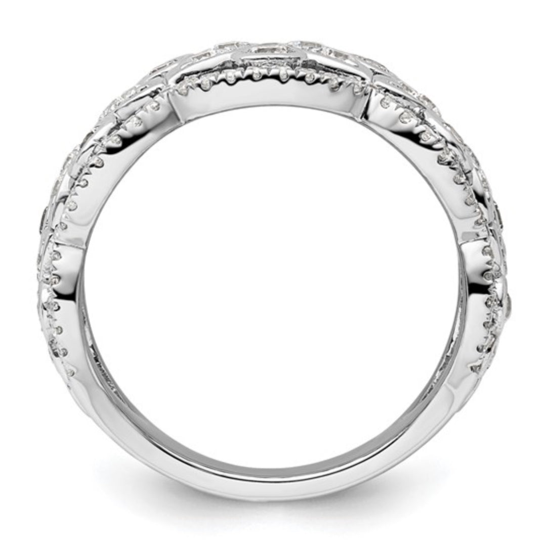 14K GOLD - LAB DIAMOND LEAF FASHION RING