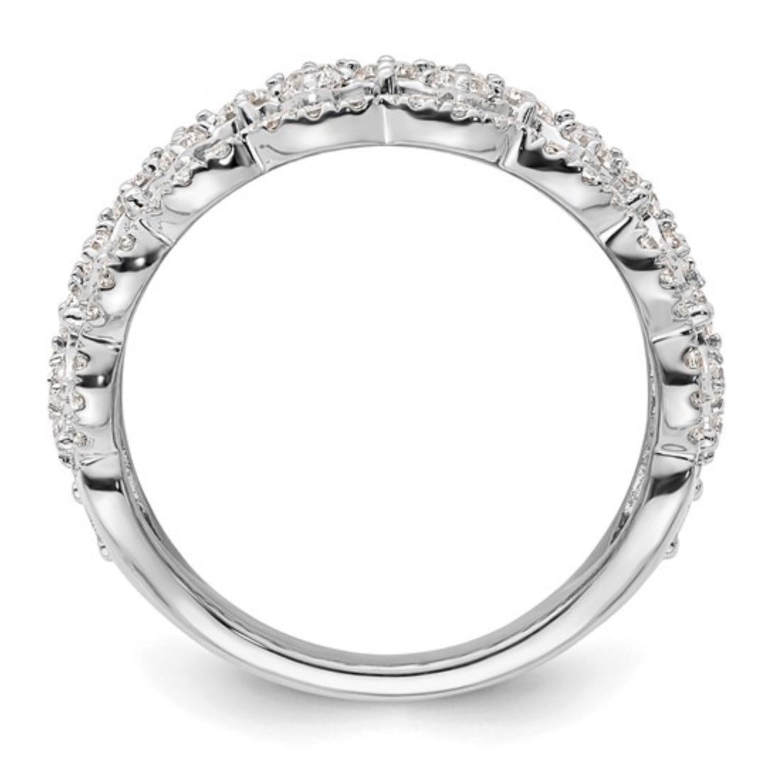 14K WHITE GOLD - LAB DIAMOND WIDE FASHION RING