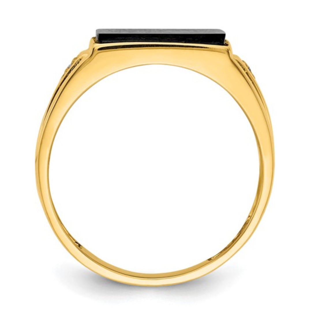 10K GOLD - MEN’S ONYX & DIAMOND RING