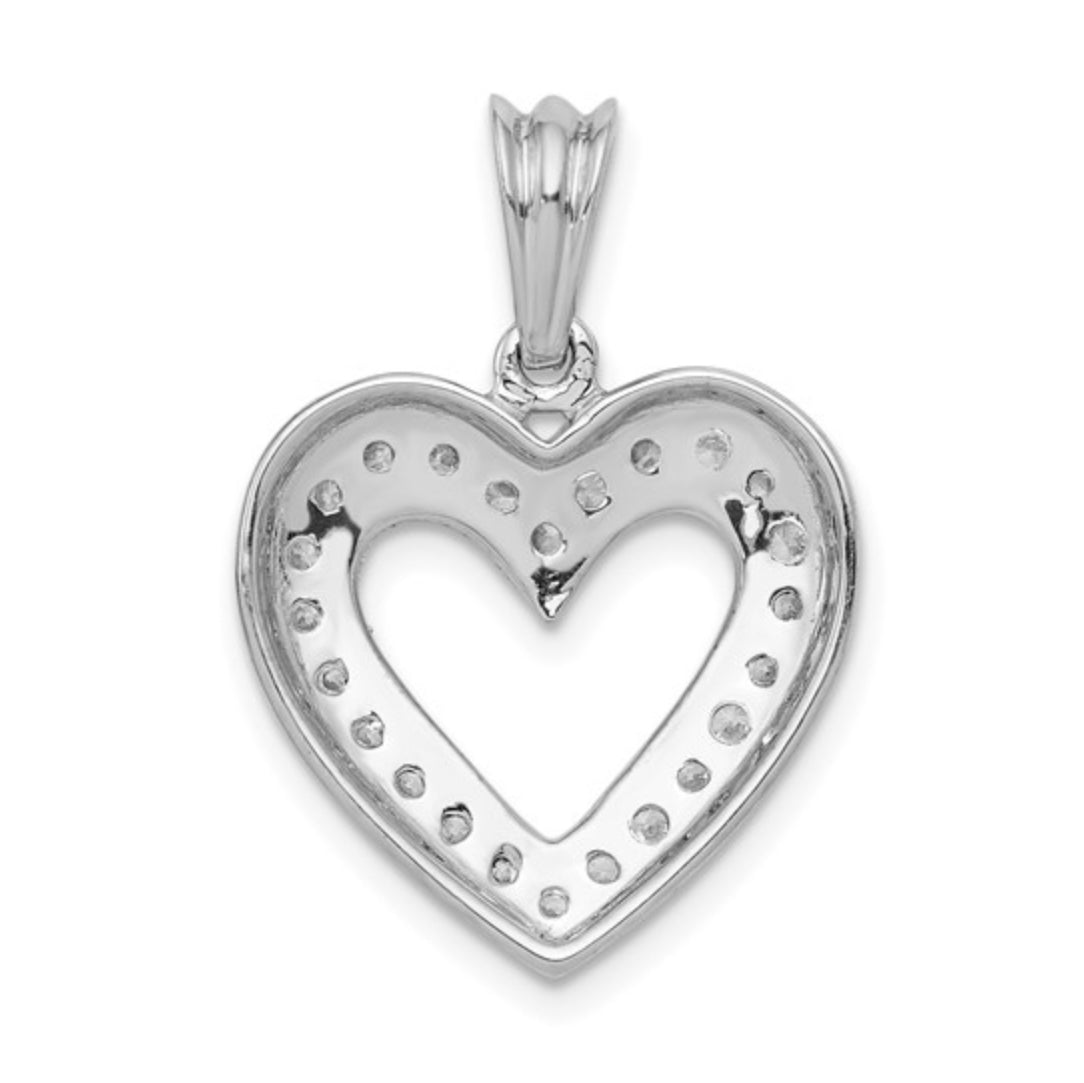 14K WHITE GOLD - LAB DIAMOND HEART PENDANT