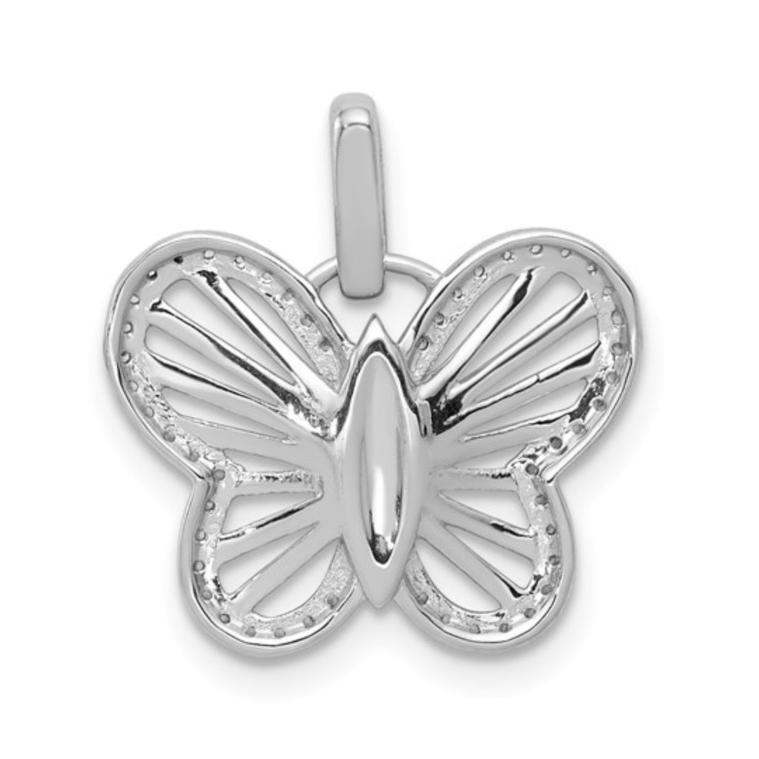 14K WHITE GOLD - LAB DIAMOND DIAMOND BUTTERFLY PENDANT