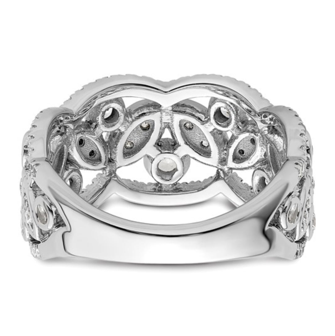 14K GOLD - LAB DIAMOND LEAF FASHION RING