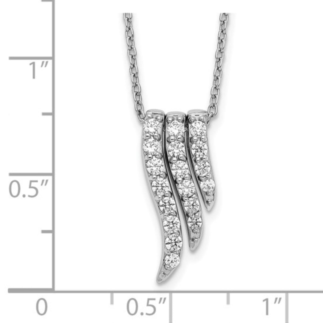 14K WHITE GOLD - LAB DIAMOND WING NECKLACE