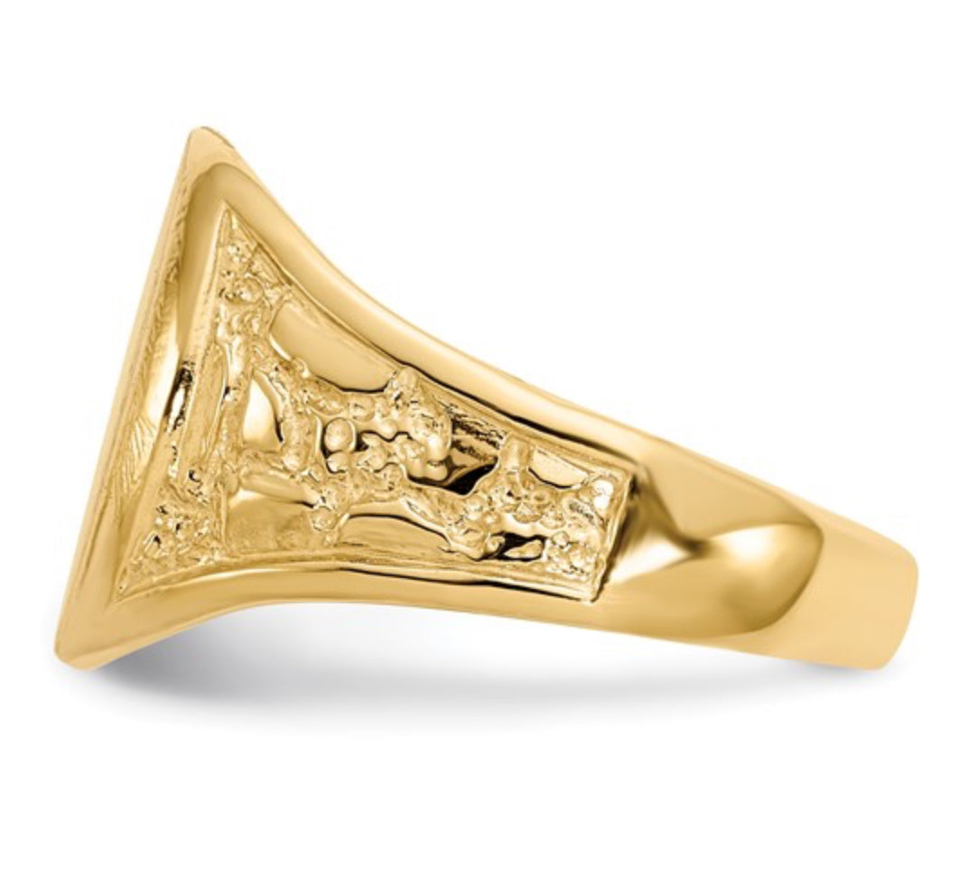 14K GOLD - FANCY SIGNET RING