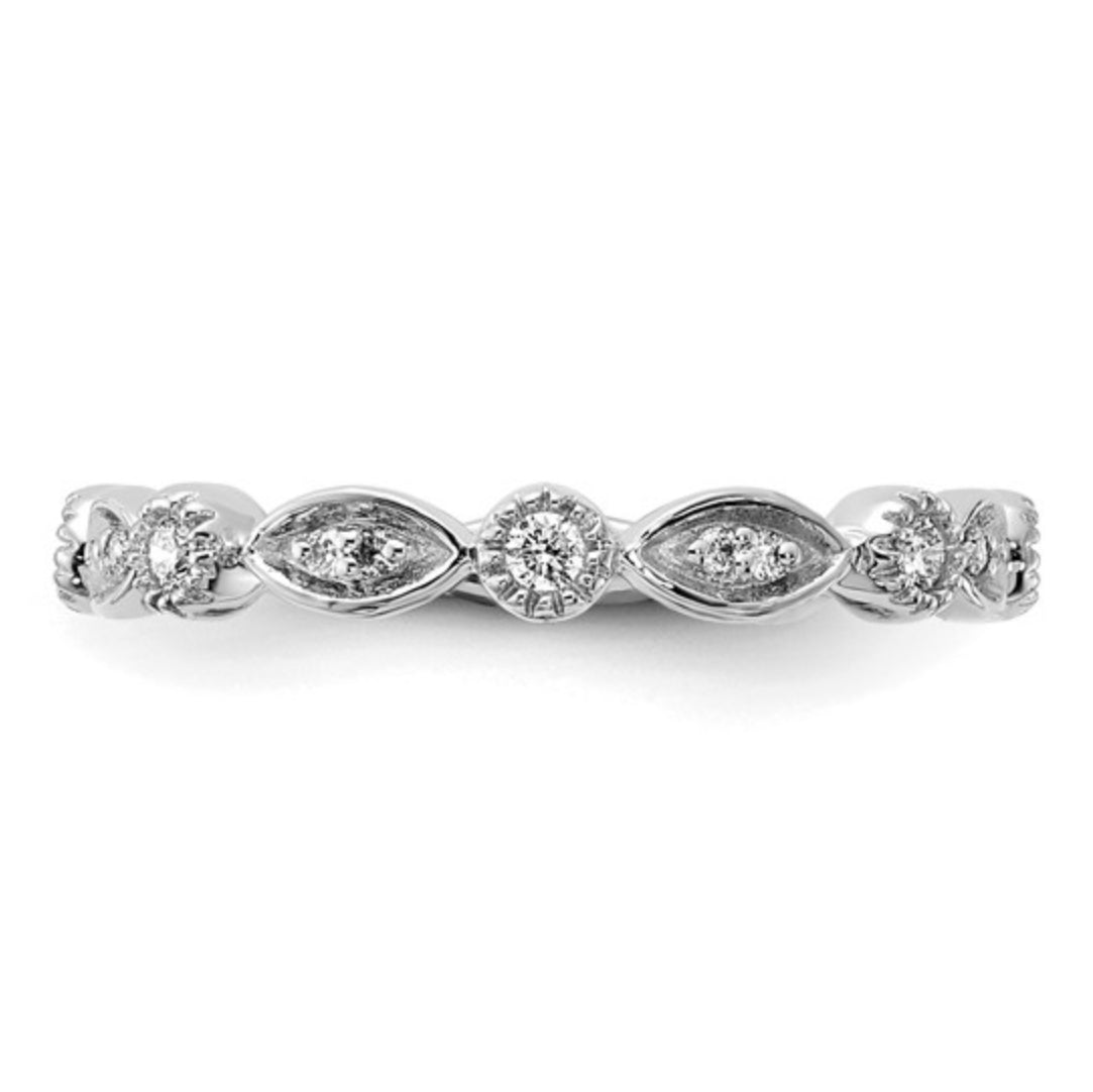 14K WHITE GOLD - LAB DIAMOND FASHION BAND RING