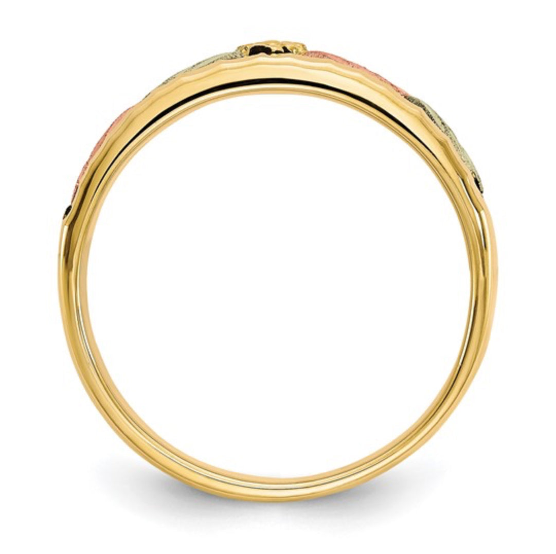 10K TRI-GOLD - MENS ANTIQUED RING