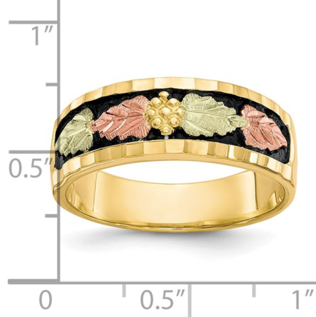 10K TRI-GOLD - MENS ANTIQUED RING