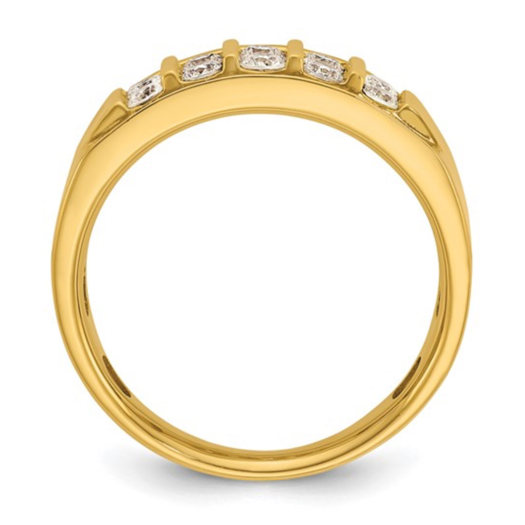 14K GOLD - POLISHED DIAMOND RING