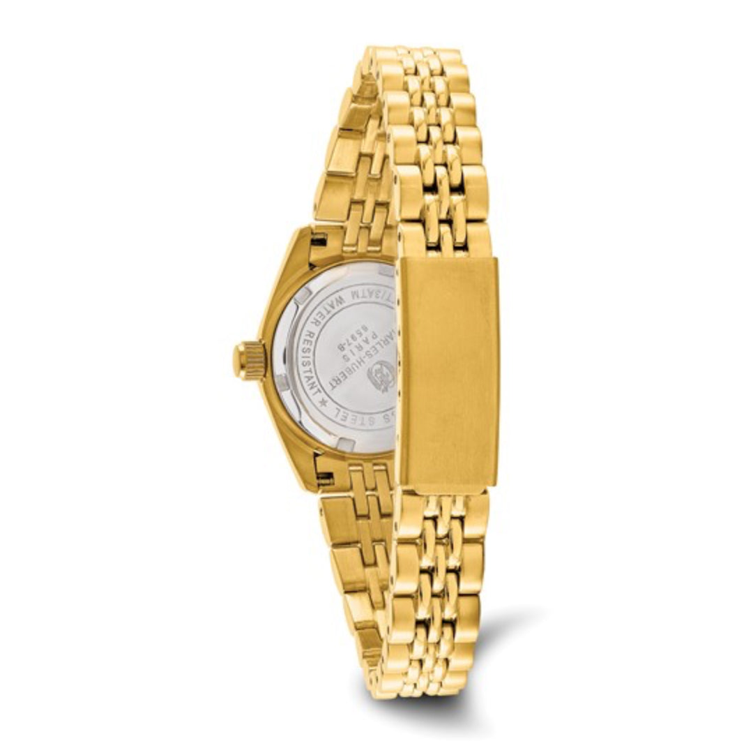 CHARLES HUBERT - GOLD STAINLESS STEEL WOMEN’S BLACK DIAL WATCH
