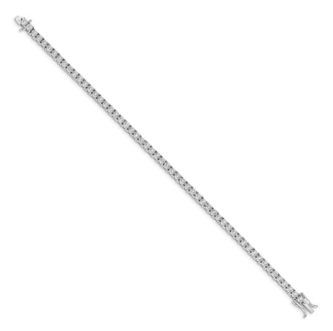14K WHITE GOLD - LAB DIAMOND ILLUSION SETTING TENNIS BRACELET