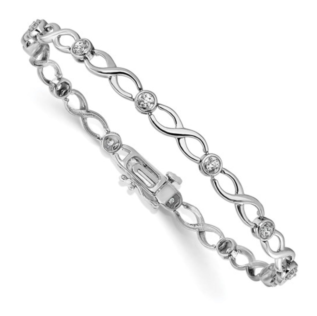 14K WHITE GOLD - LAB DIAMOND INFINITY BRACELET