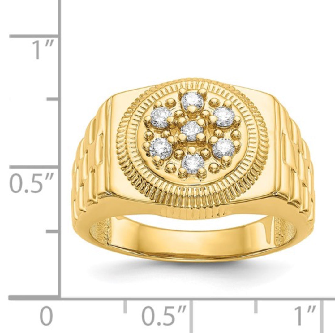 14K GOLD - MENS DIAMOND RING