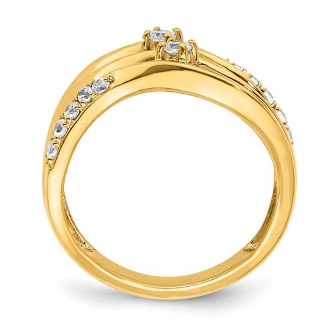 14K GOLD - LAB DIAMOND FASHION RING