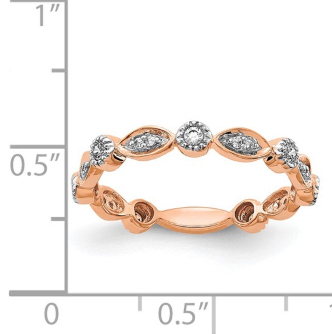 14K ROSE GOLD - LAB DIAMOND FASHION BAND RING