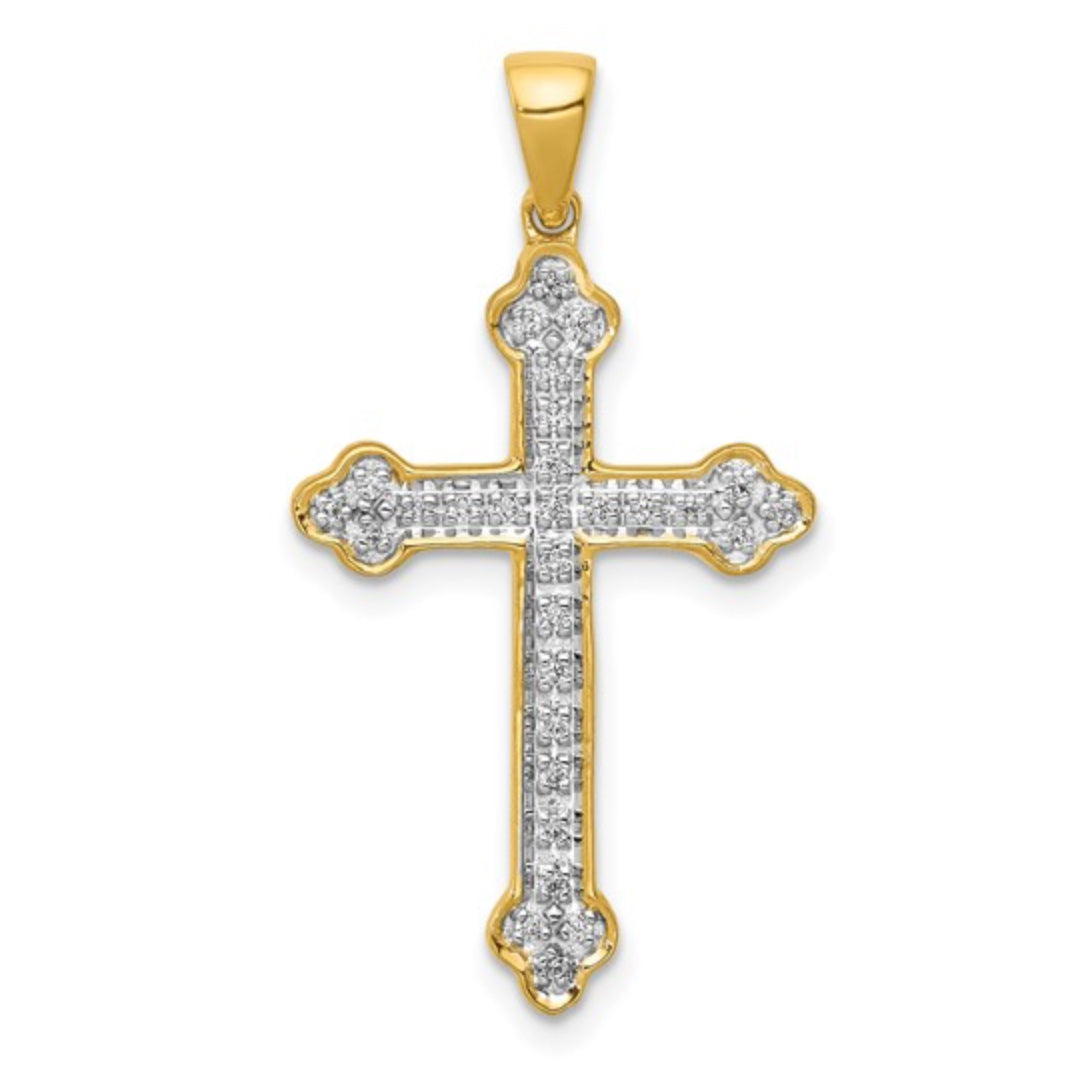 14K GOLD - DIAMOND CROSS PENDANT