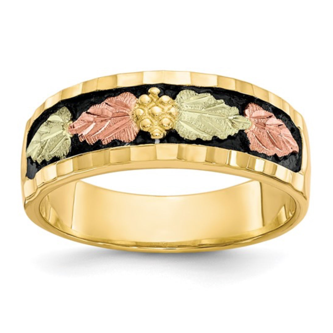10K TRI-GOLD - MENS ANTIQUED RING