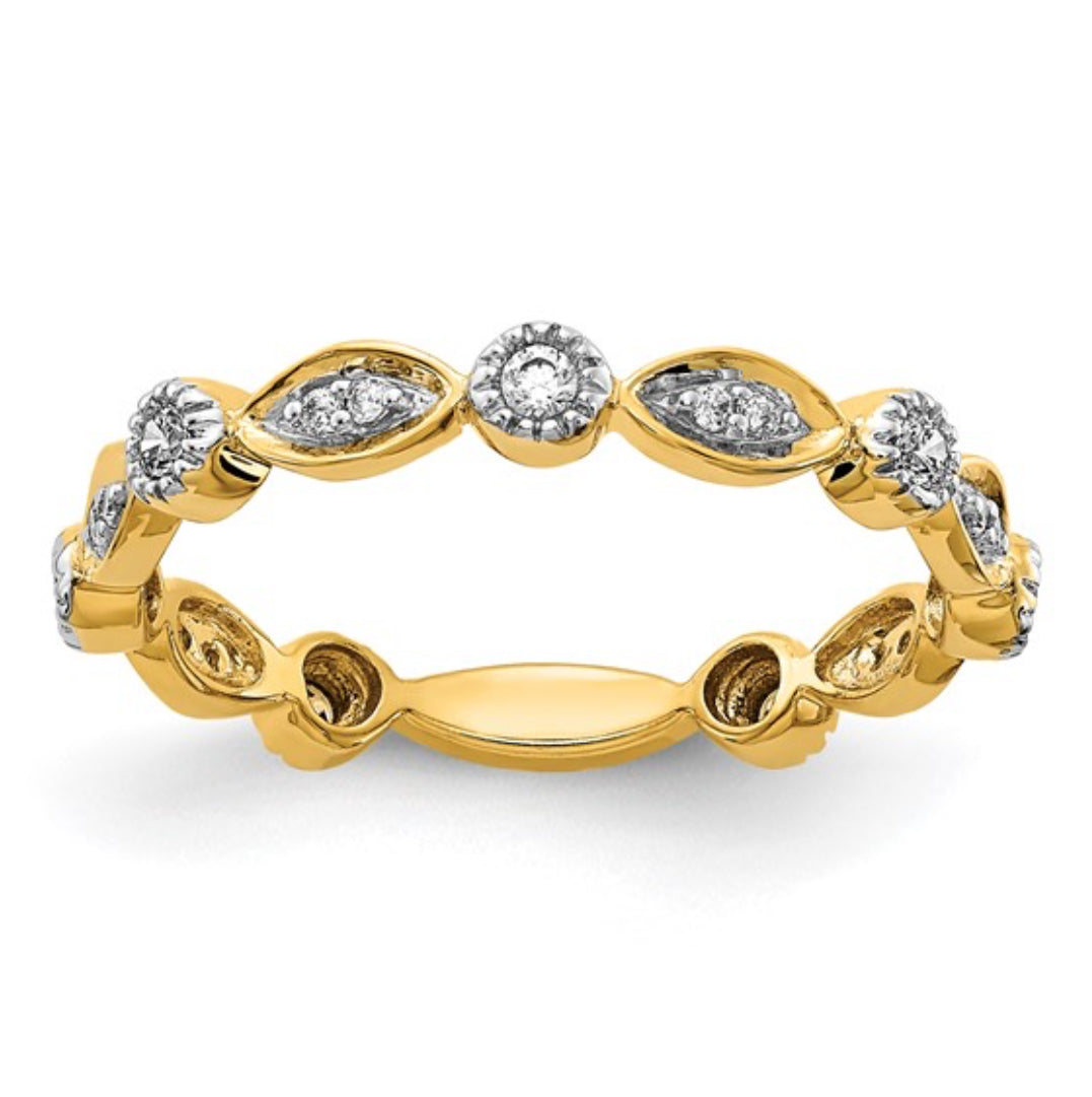 14K GOLD - LAB DIAMOND FASHION BAND RING