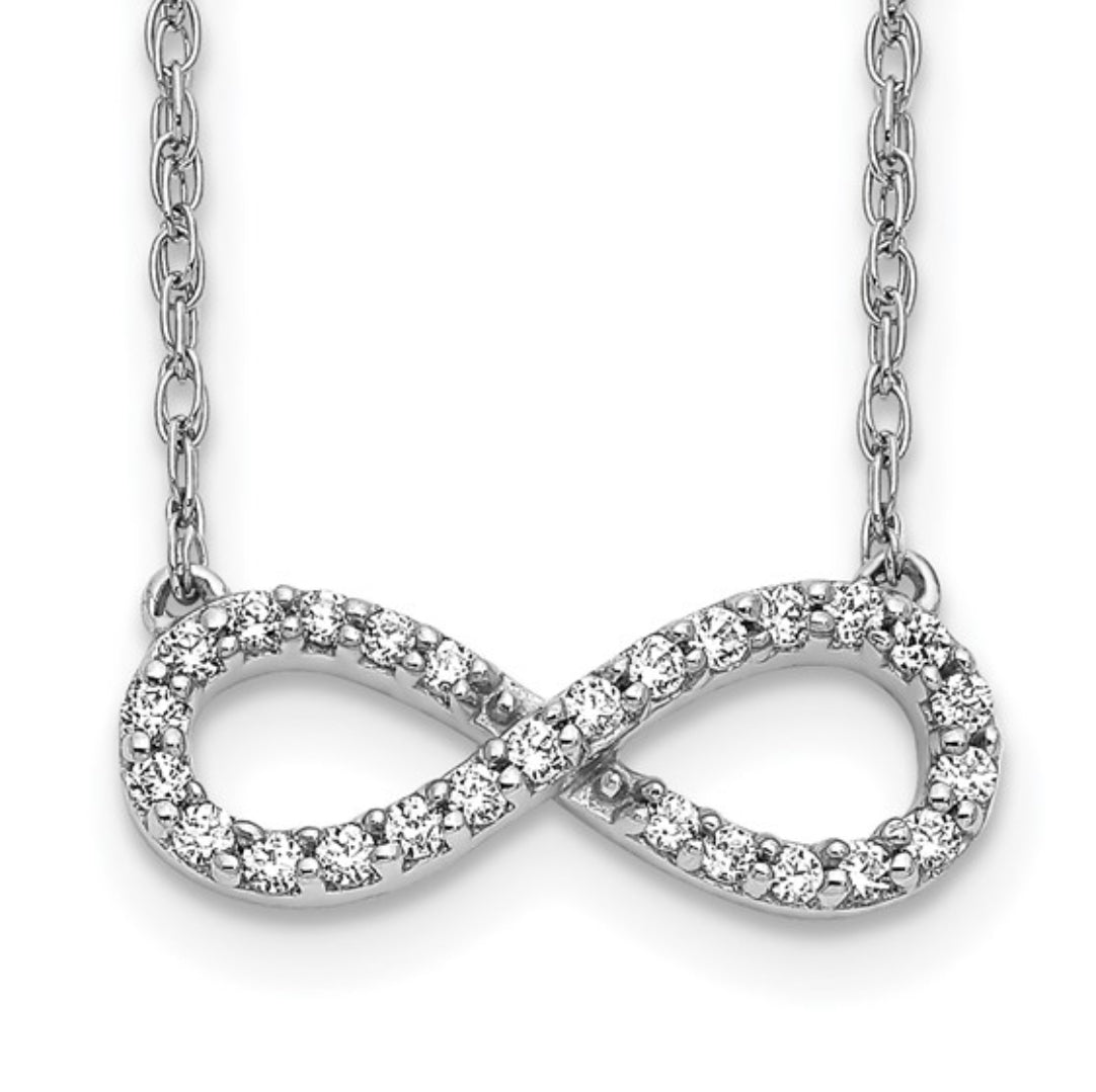 14K WHITE GOLD - LAB DIAMOND INFINITY NECKLACE