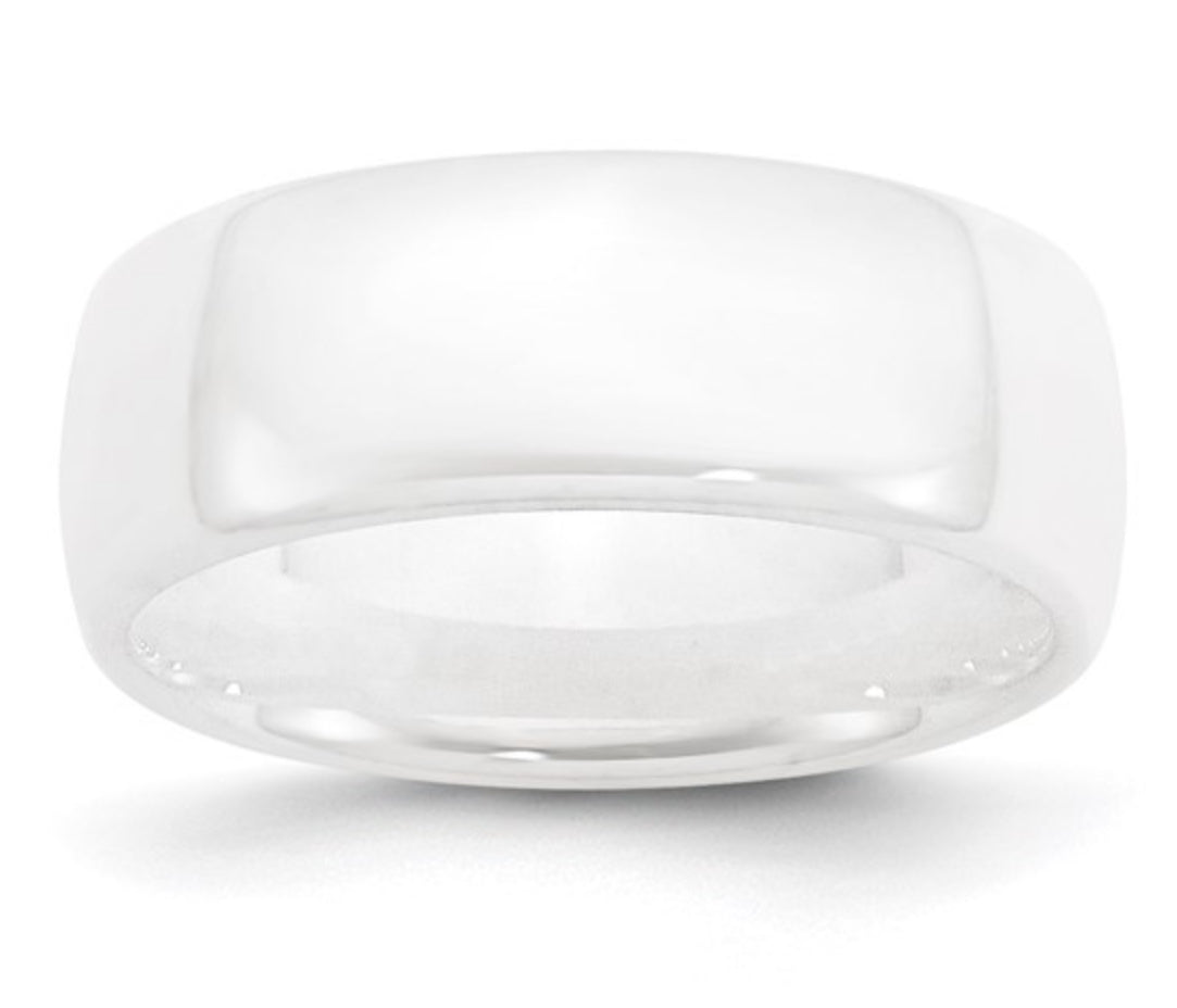 CERAMIC WHITE - POLISHED BAND RING 8MM