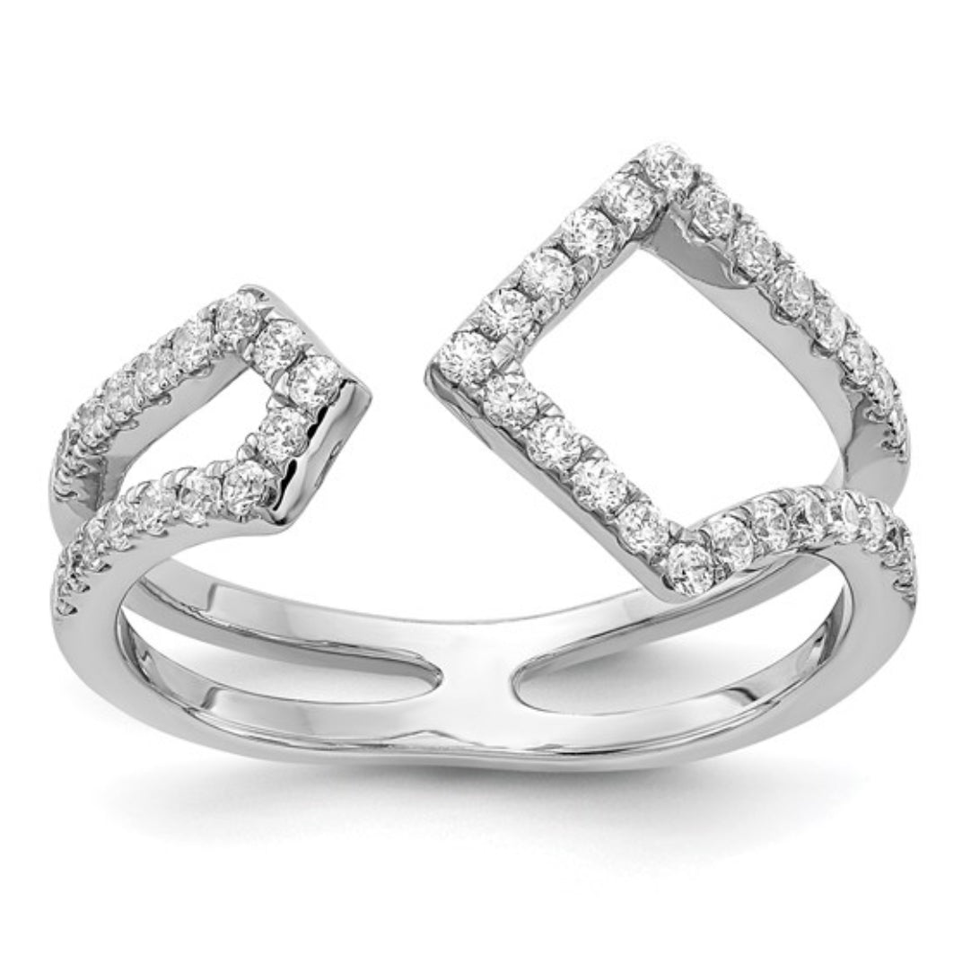14K WHITE GOLD - LAB DIAMOND FASHION RING