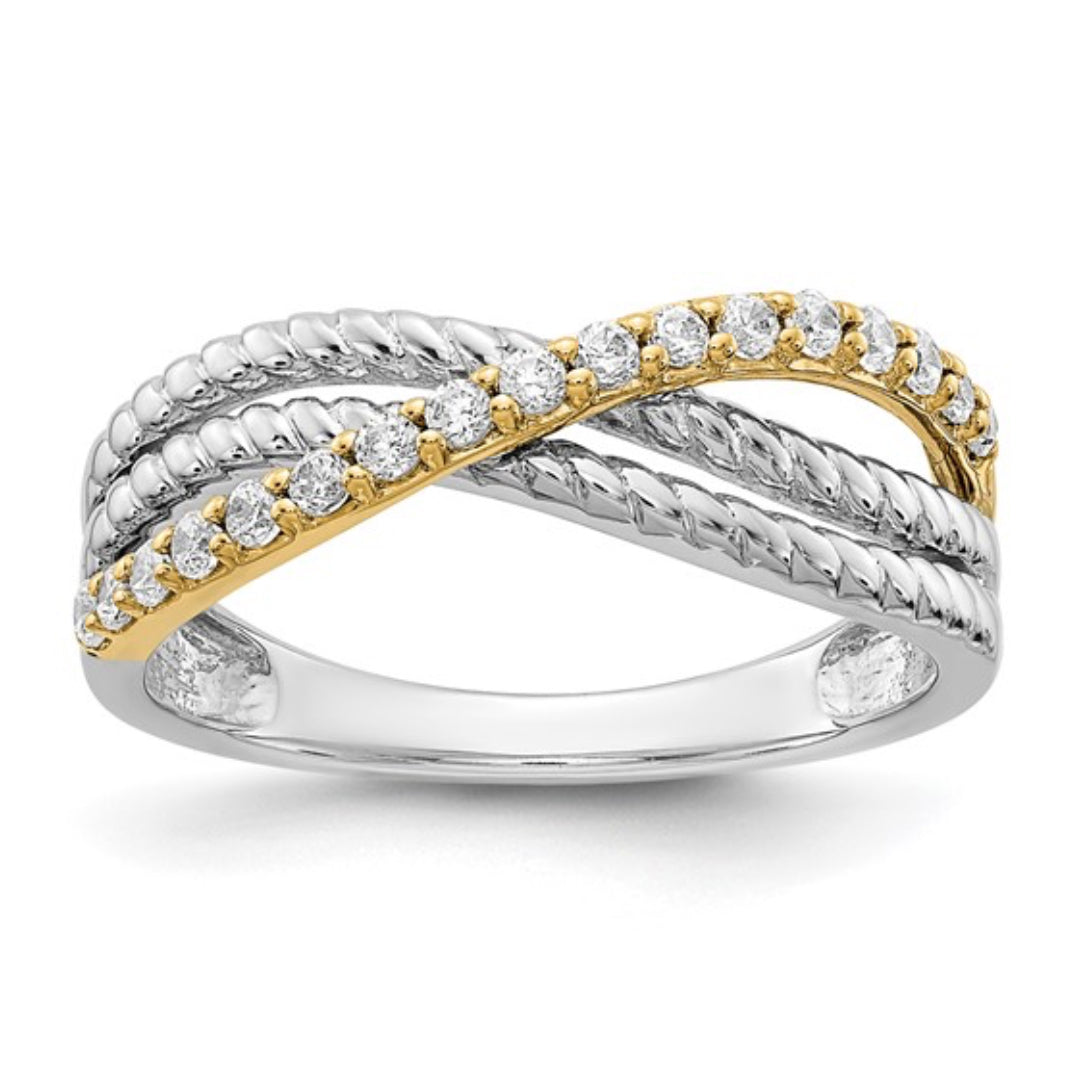 14K TWO-TONE GOLD - LAB DIAMOND FANCY RING