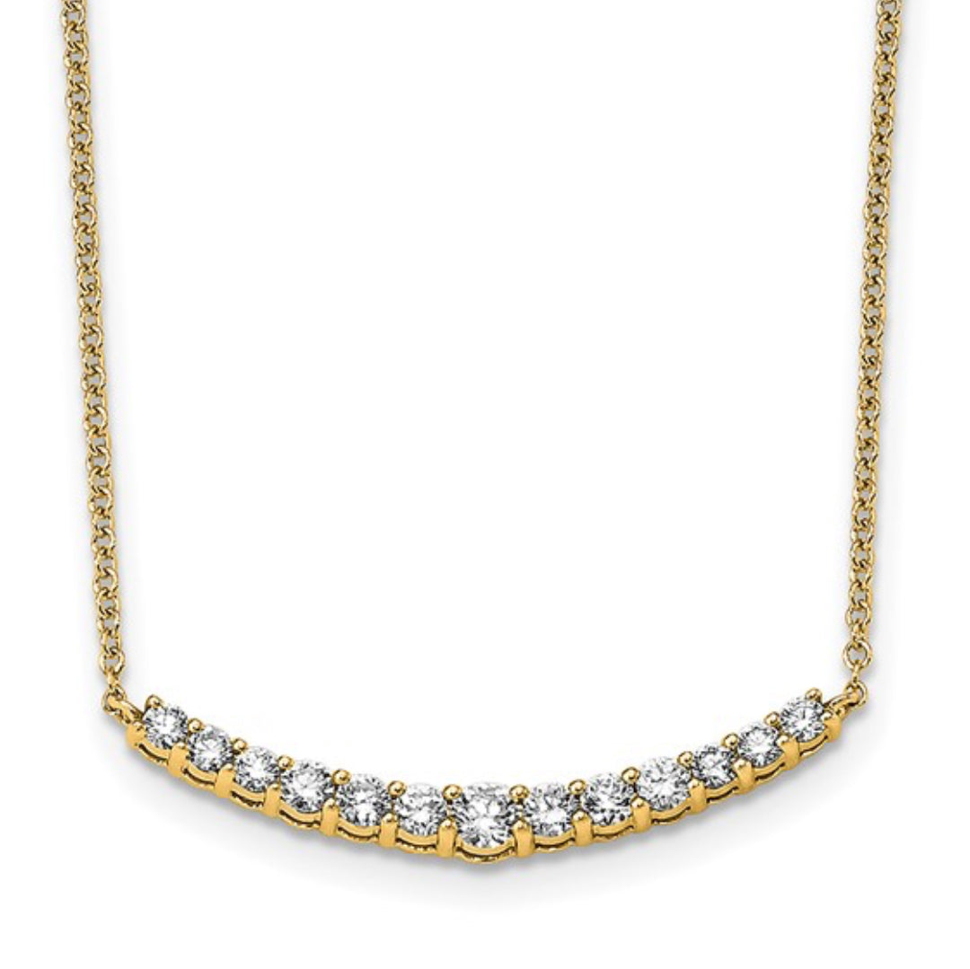 14K GOLD - LAB DIAMOND BAR NECKLACE