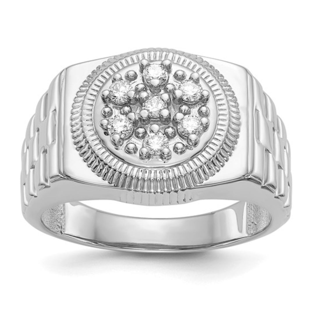 14K WHITE GOLD - MENS DIAMOND RING