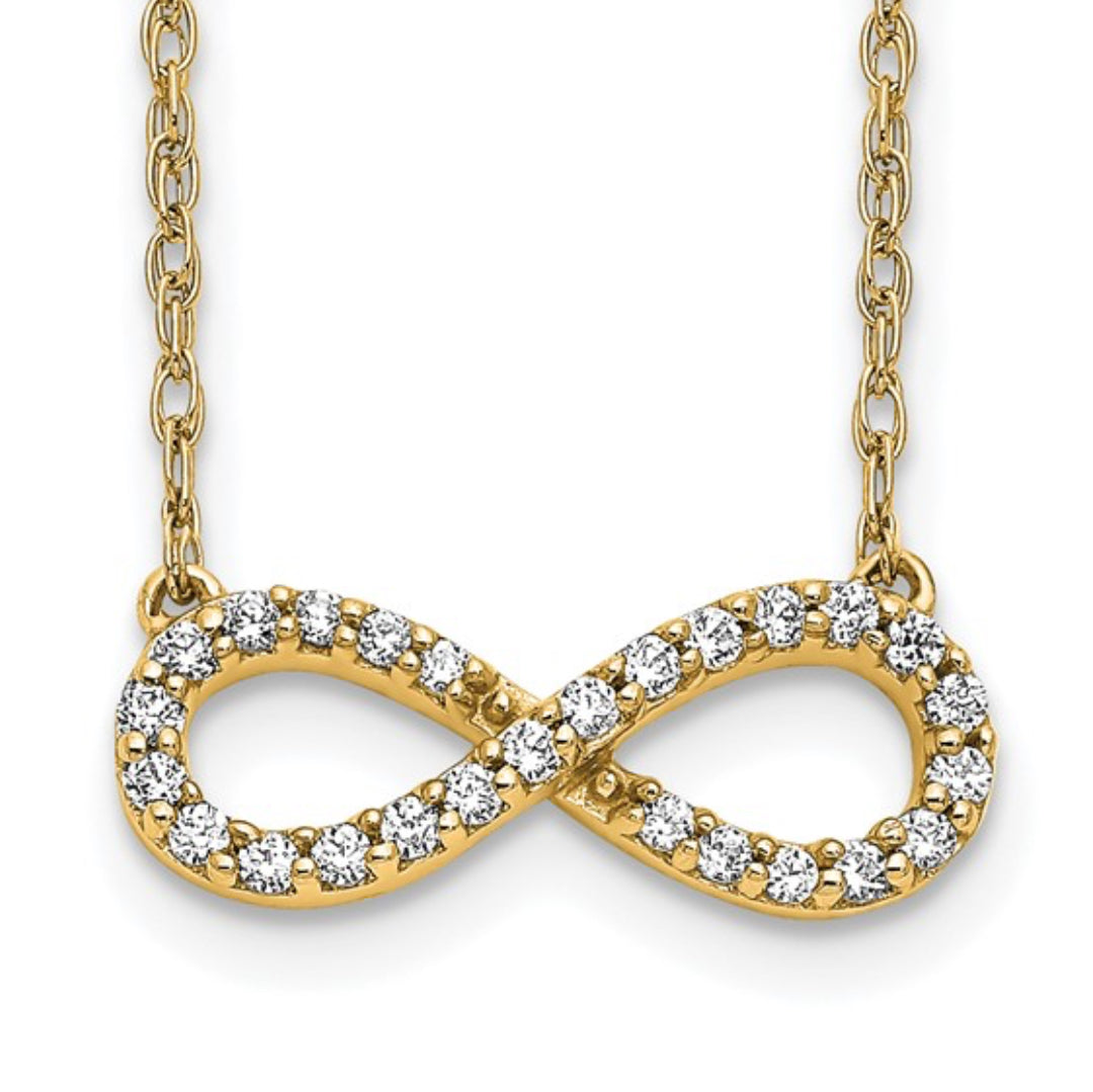 14K GOLD - LAB DIAMOND INFINITY NECKLACE