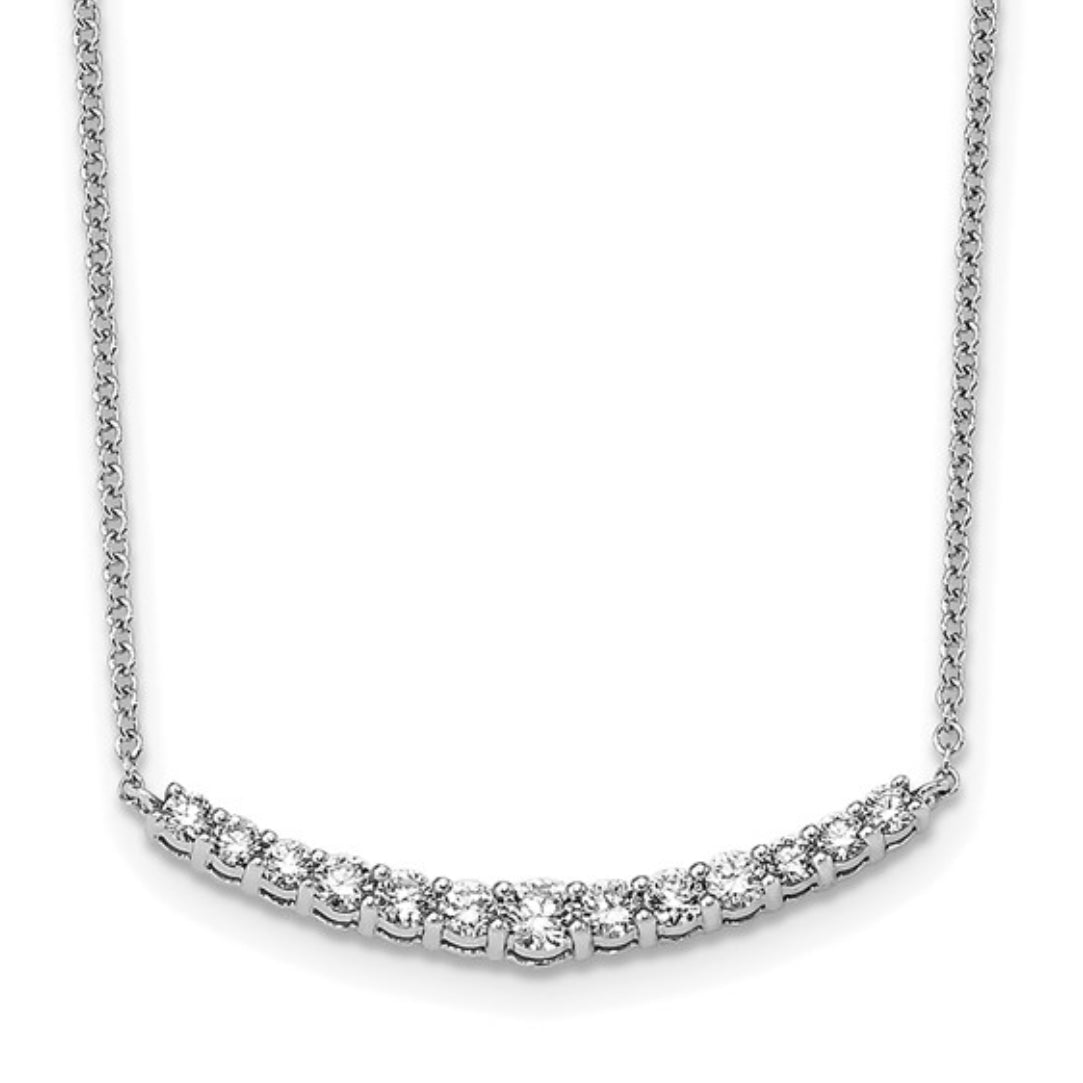 14K WHITE GOLD - LAB DIAMOND BAR NECKLACE