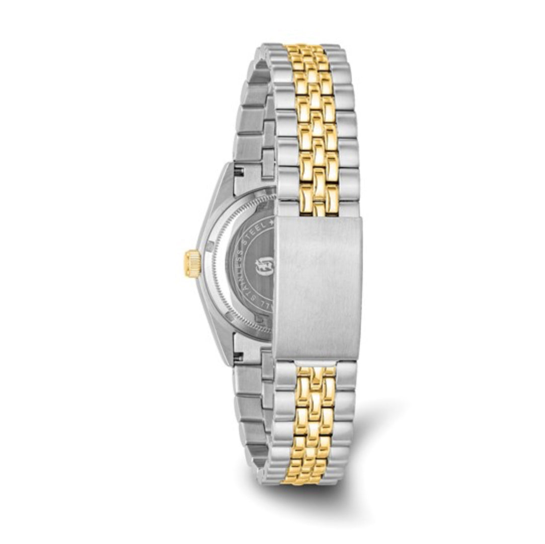 CHARLES HUBERT - TWO-TONE STAINLESS STEEL SILVER DIAL WATCH