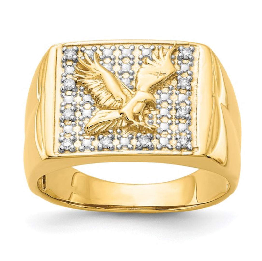 14K GOLD  - MEN’S DIAMOND EAGLE RING