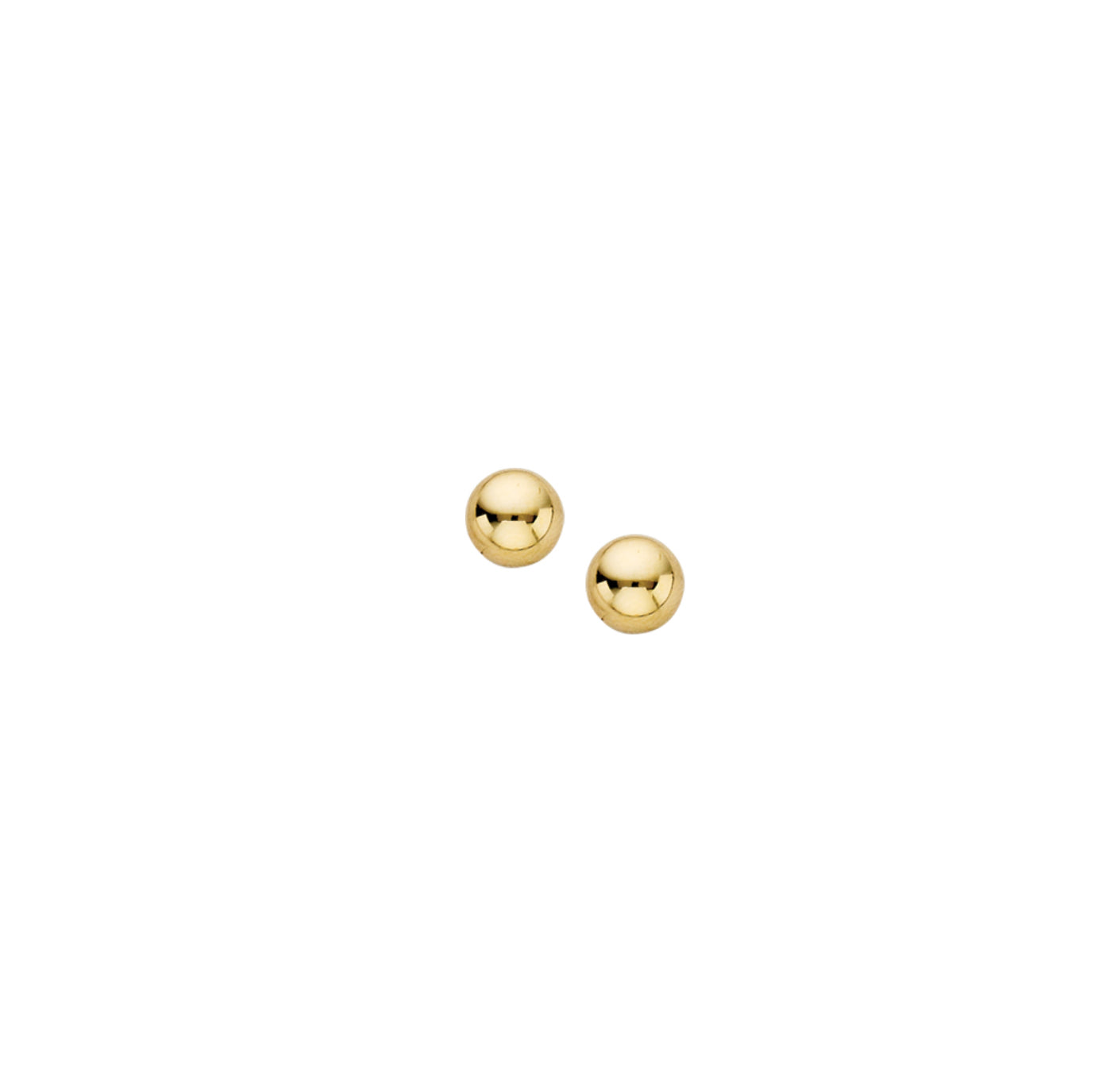 14K GOLD - POLISHED BALL STUD EARRINGS.