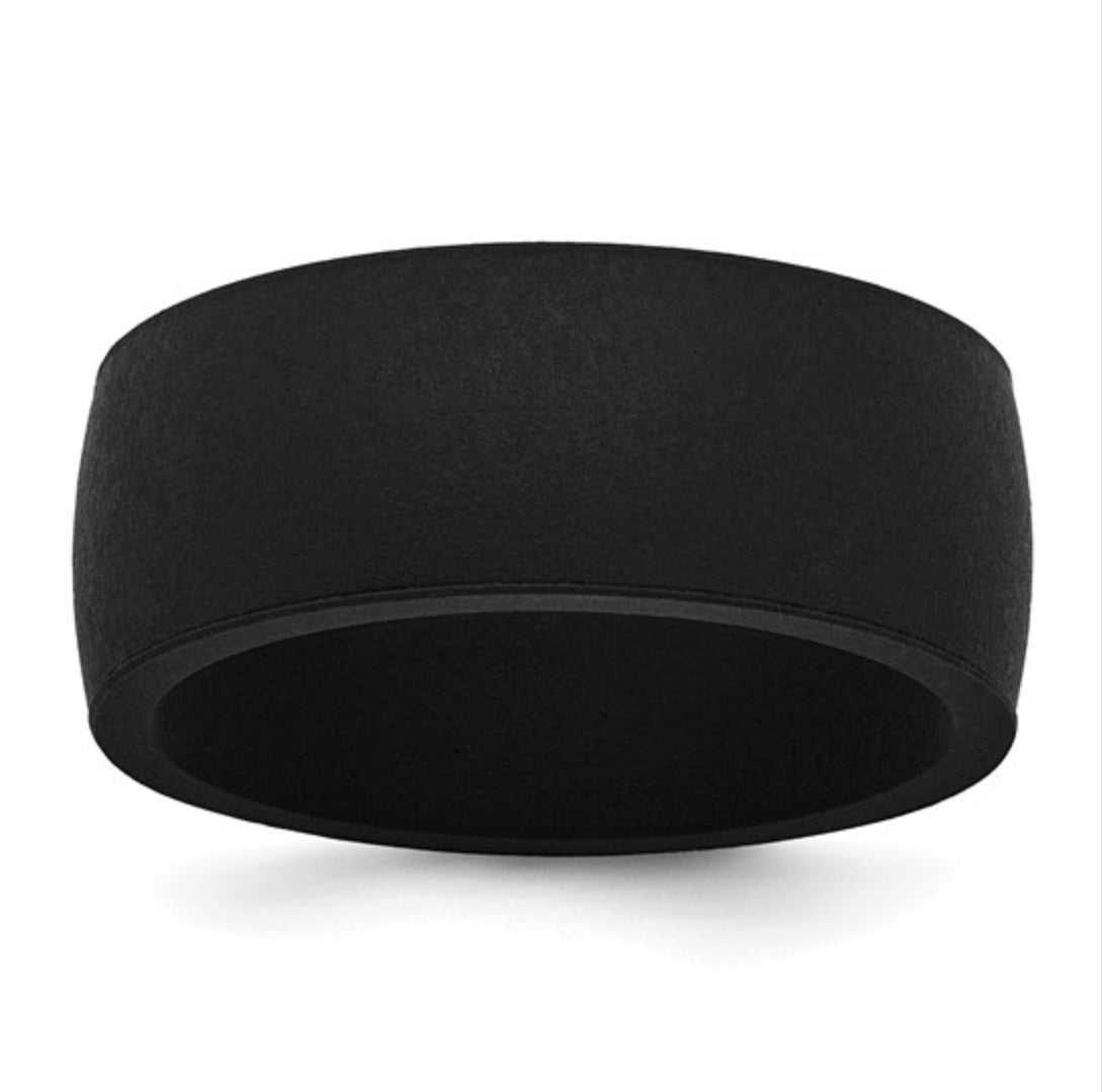 SILICON BLACK - FLAT EDGE BAND RING 8.7MM