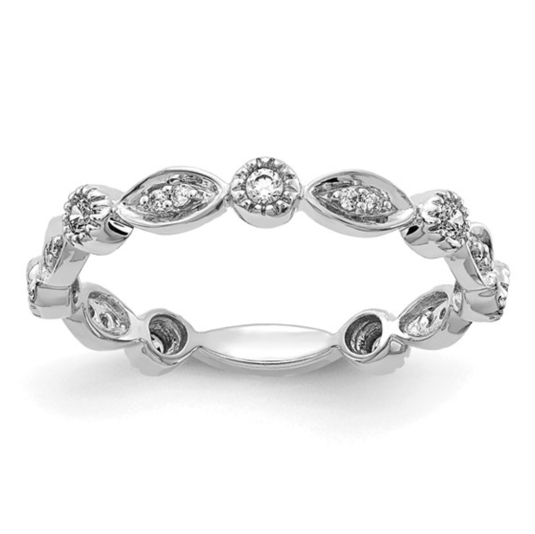 14K WHITE GOLD - LAB DIAMOND FASHION BAND RING