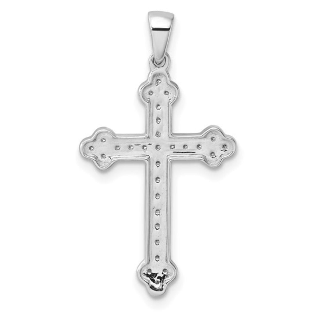 14K WHITE GOLD - DIAMOND CROSS PENDANT