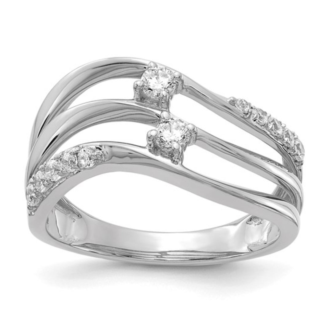 14K WHITE GOLD - LAB DIAMOND FASHION RING