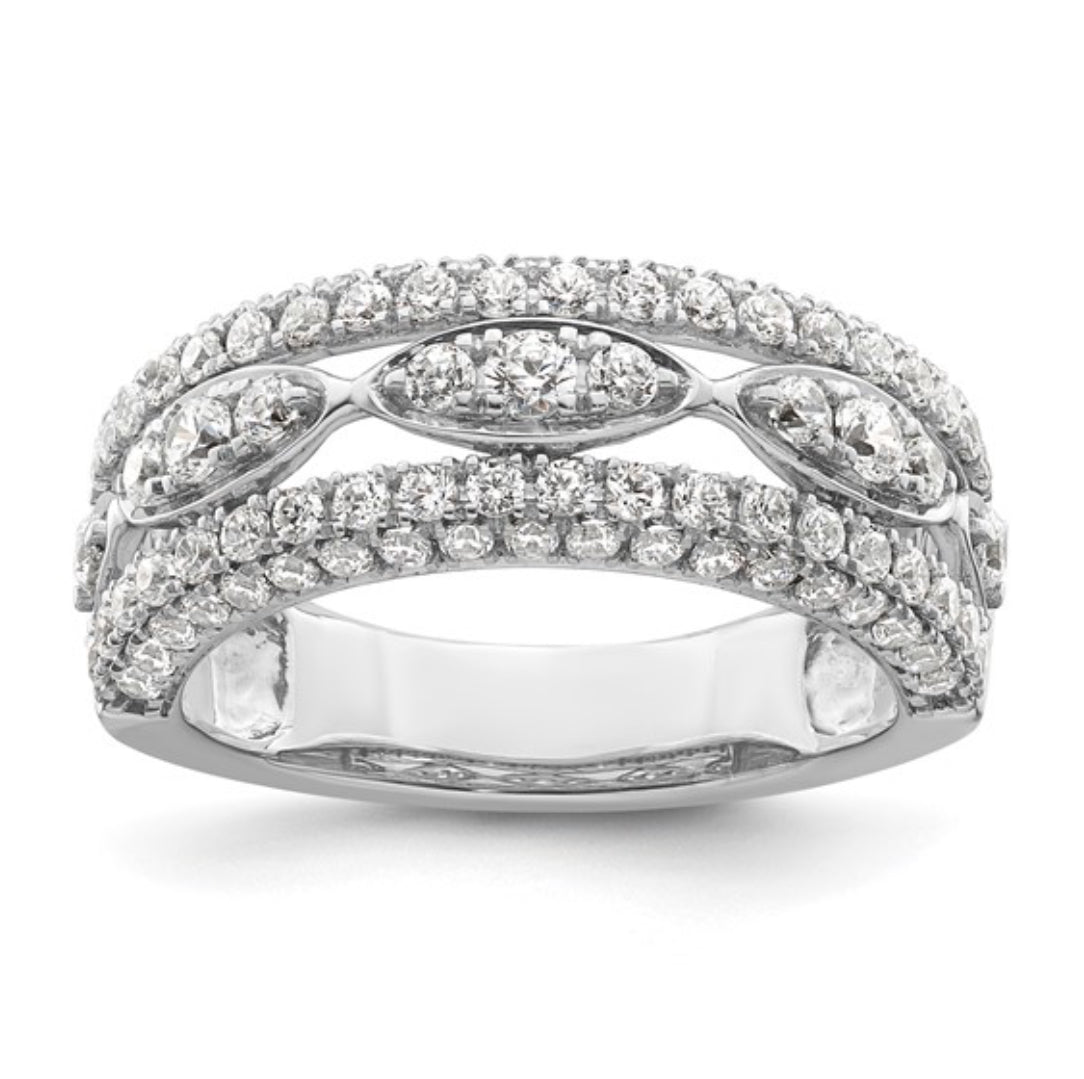 14K WHITE GOLD - LAB DIAMOND FASHION RING