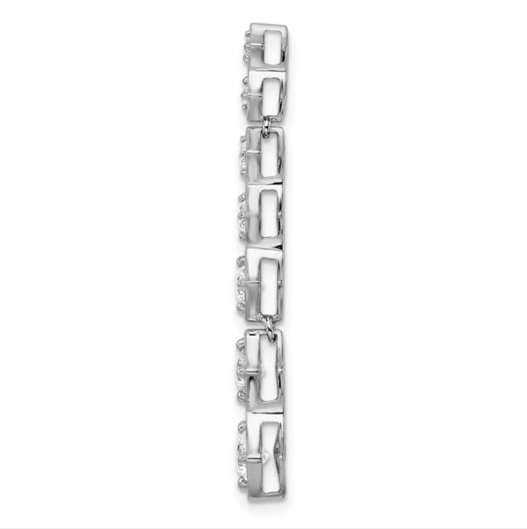 14K WHITE GOLD - LAB DIAMOND DIAMOND BAR PENDANT